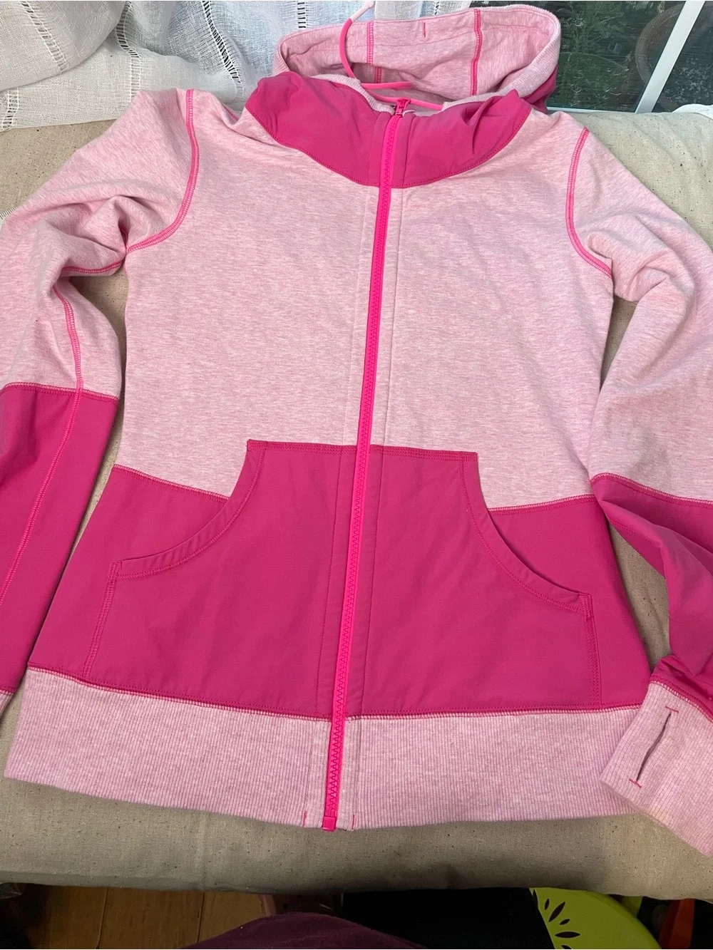 lululemon athletica Pink Two-Tone Zip Hoodie